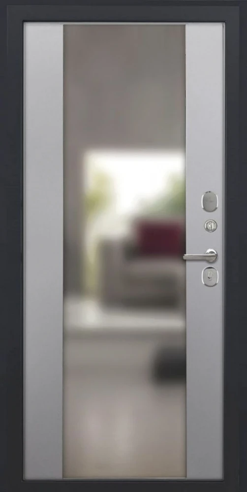 Входная дверь ДвериПРО L-3b Алиса (16мм, ПВХ софт грей, зеркало) DPRO197897 внутренняя сторона