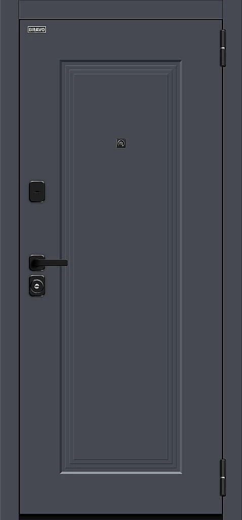 Фото Входная дверь Айкон/SBlack Graphite Shell/White Silk BR6250 внешняя сторона