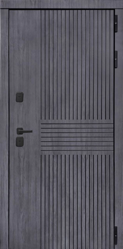 Входная дверь ДвериПРО Берген ФЛ-659 (12мм, nussbaum+черная патина винорит) DPRO196636 внешняя сторона