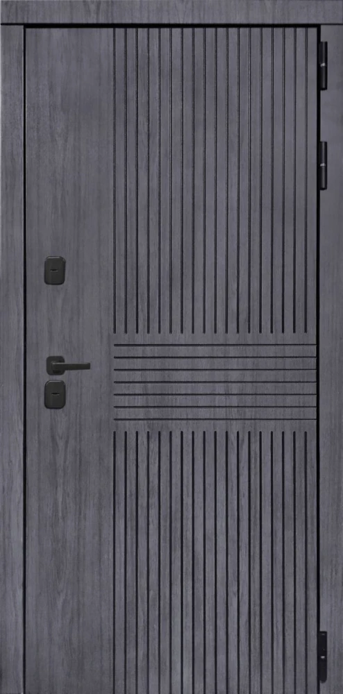 Входная дверь ДвериПРО Берген СБ-1 (ст. белое, 16мм, беленый дуб) DPRO198296 внешняя сторона