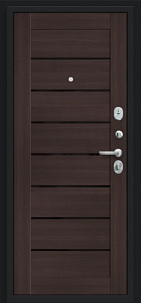Входная дверь Техно Букле черное/Wenge Veralinga BR5303 внутренняя сторона