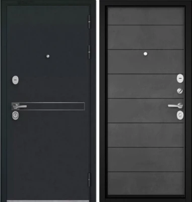 Дверь Бульдорс TRUST - MASS -  Р/Р  Черный муар металик D-4 КАЛЕ